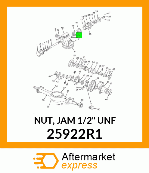 NUT, JAM 1/2" UNF 25922R1