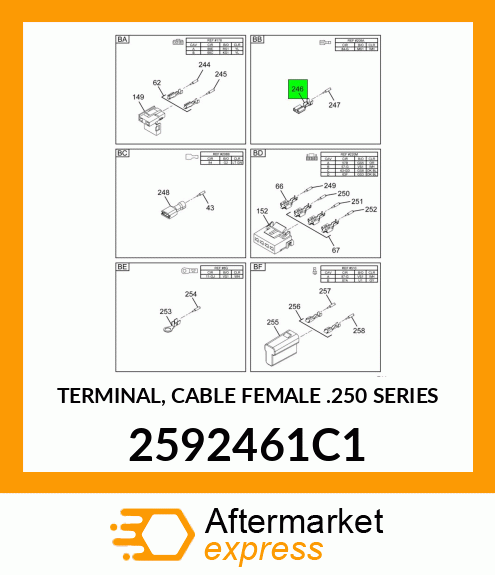 TERMINAL, CABLE FEMALE .250 SERIES 2592461C1