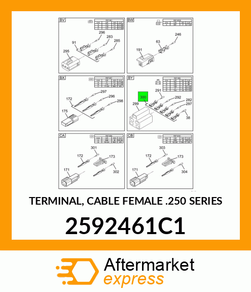 TERMINAL, CABLE FEMALE .250 SERIES 2592461C1