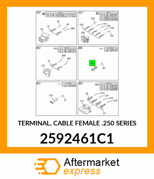 TERMINAL, CABLE FEMALE .250 SERIES 2592461C1