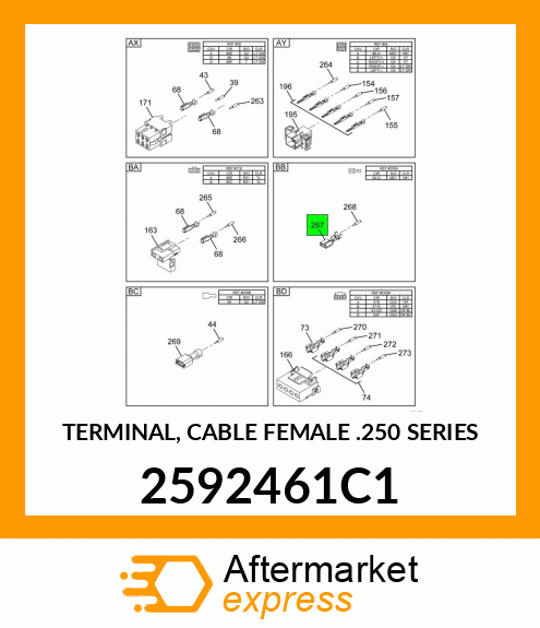 TERMINAL, CABLE FEMALE .250 SERIES 2592461C1