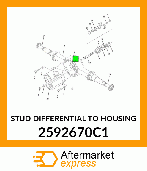 STUD DIFFERENTIAL TO HOUSING 2592670C1