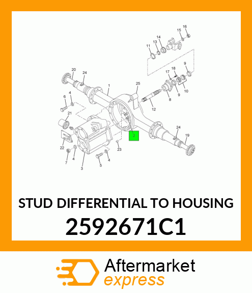 STUD DIFFERENTIAL TO HOUSING 2592671C1