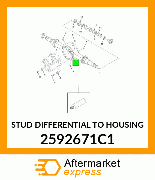 STUD DIFFERENTIAL TO HOUSING 2592671C1