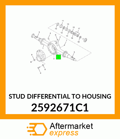 STUD DIFFERENTIAL TO HOUSING 2592671C1