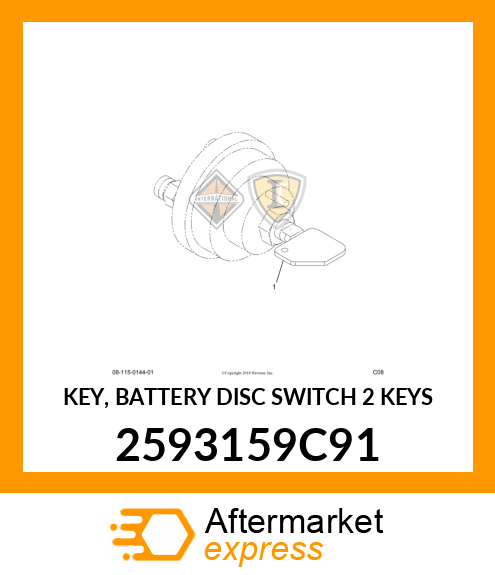 KEY, BATTERY DISC SWITCH 2 KEYS 2593159C91