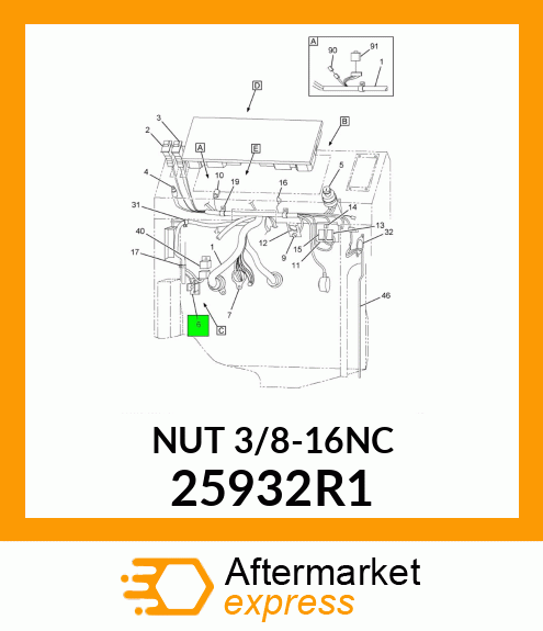 NUT 3/8-16NC 25932R1