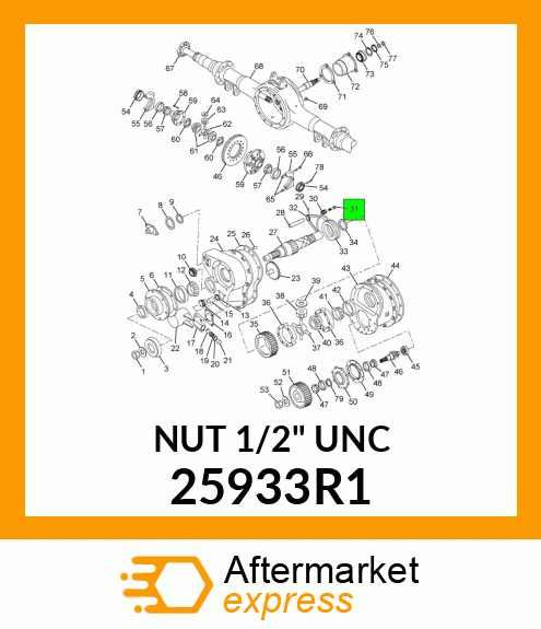 NUT 1/2" UNC 25933R1