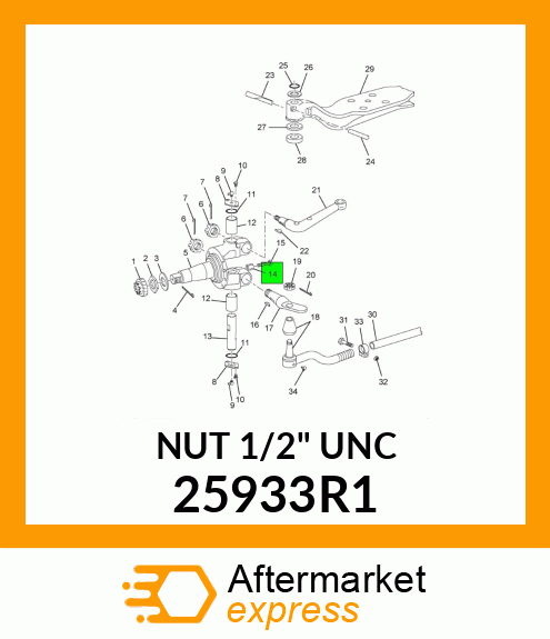 NUT 1/2" UNC 25933R1