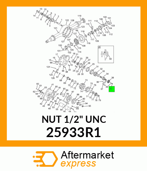 NUT 1/2" UNC 25933R1