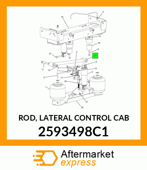 ROD, LATERAL CONTROL CAB 2593498C1