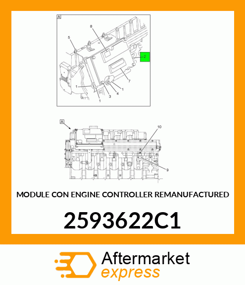 MODULE CON ENGINE CONTROLLER REMANUFACTURED 2593622C1