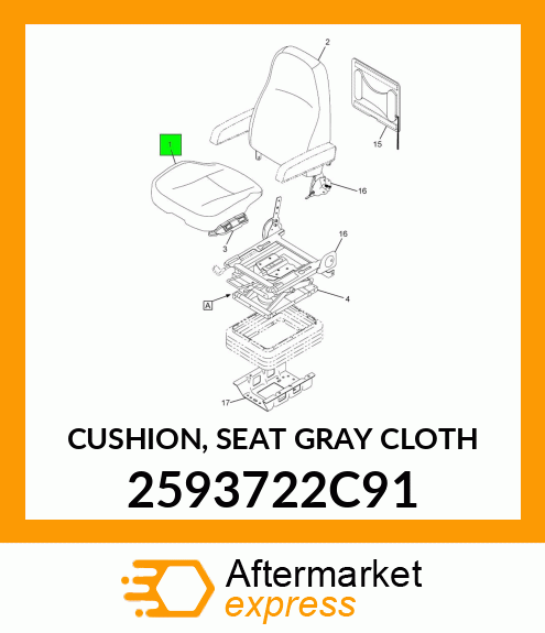 CUSHION, SEAT GRAY CLOTH 2593722C91