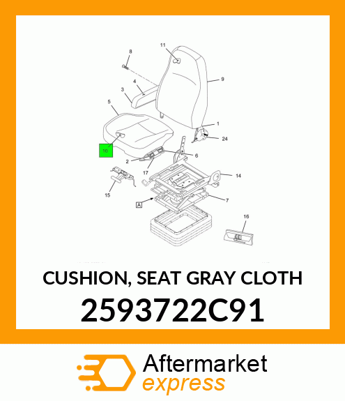 CUSHION, SEAT GRAY CLOTH 2593722C91