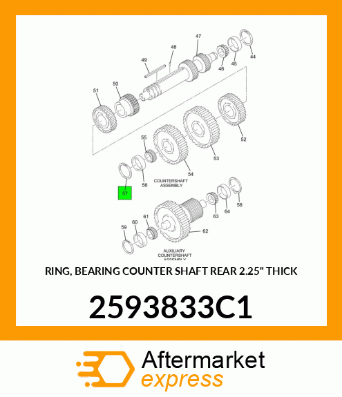 RING, BEARING COUNTER SHAFT REAR 2.25" THICK 2593833C1