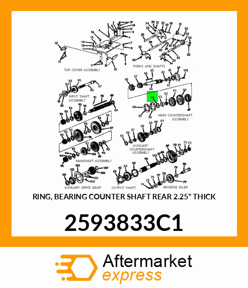 RING, BEARING COUNTER SHAFT REAR 2.25" THICK 2593833C1