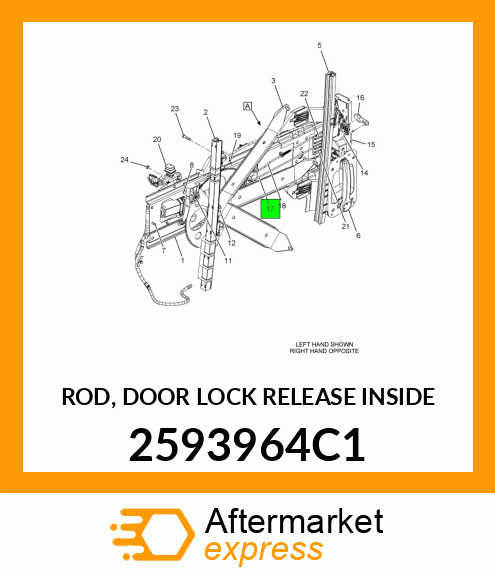 ROD, DOOR LOCK RELEASE INSIDE 2593964C1