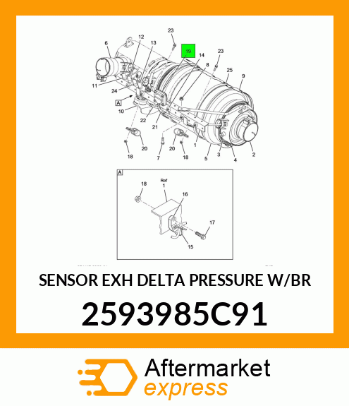 SENSOR EXH DELTA PRESSURE W/BR 2593985C91