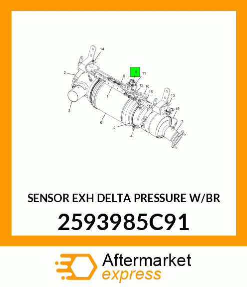 SENSOR EXH DELTA PRESSURE W/BR 2593985C91