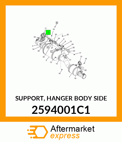 SUPPORT, HANGER BODY SIDE 2594001C1