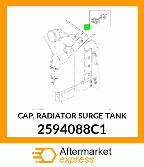 CAP, RADIATOR SURGE TANK 2594088C1