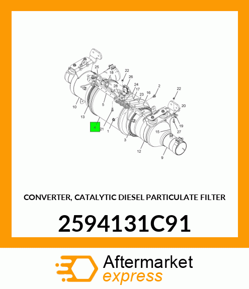 CONVERTER, CATALYTIC DIESEL PARTICULATE FILTER 2594131C91