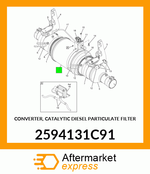 CONVERTER, CATALYTIC DIESEL PARTICULATE FILTER 2594131C91