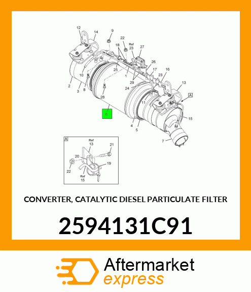 CONVERTER, CATALYTIC DIESEL PARTICULATE FILTER 2594131C91