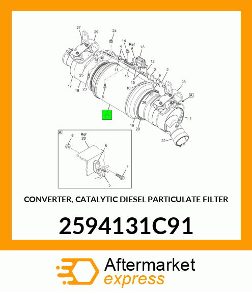 CONVERTER, CATALYTIC DIESEL PARTICULATE FILTER 2594131C91