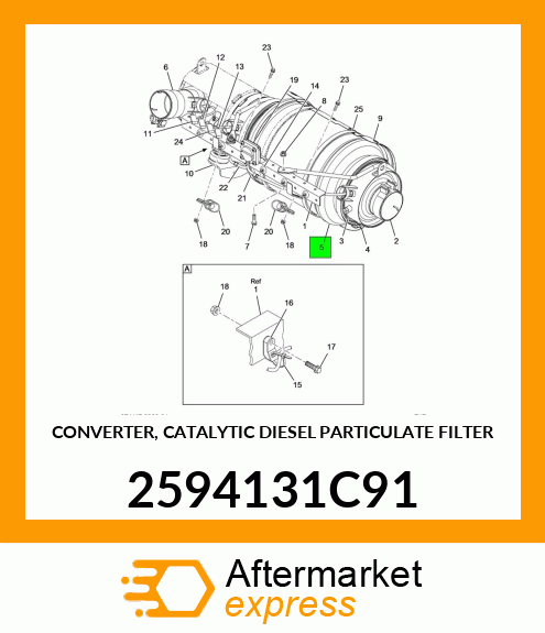 CONVERTER, CATALYTIC DIESEL PARTICULATE FILTER 2594131C91