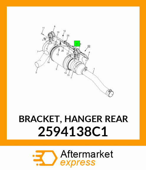 BRACKET, HANGER REAR 2594138C1