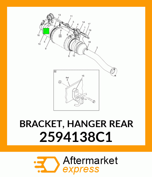 BRACKET, HANGER REAR 2594138C1