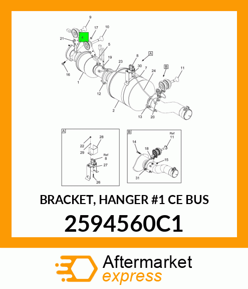 BRACKET, HANGER #1 CE BUS 2594560C1