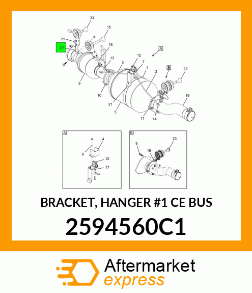 BRACKET, HANGER #1 CE BUS 2594560C1