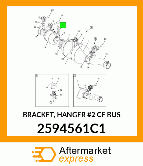 BRACKET, HANGER #2 CE BUS 2594561C1