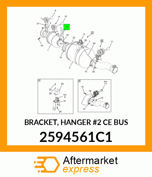 BRACKET, HANGER #2 CE BUS 2594561C1