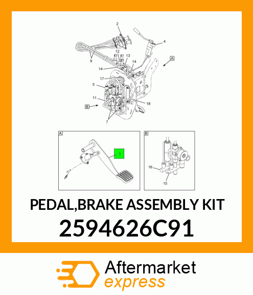 PEDAL,BRAKE ASSEMBLY KIT 2594626C91