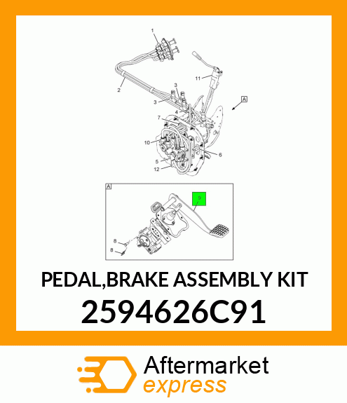 PEDAL,BRAKE ASSEMBLY KIT 2594626C91