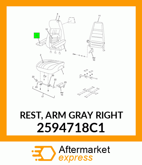 REST, ARM GRAY RIGHT 2594718C1