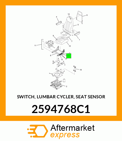 SWITCH, LUMBAR CYCLER, SEAT SENSOR 2594768C1