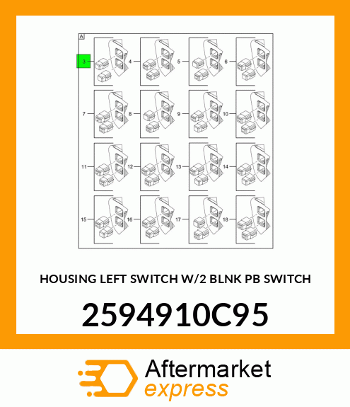 HOUSING LEFT SWITCH W/2 BLNK PB SWITCH 2594910C95