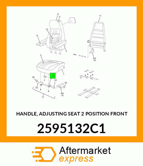 HANDLE, ADJUSTING SEAT 2 POSITION FRONT 2595132C1