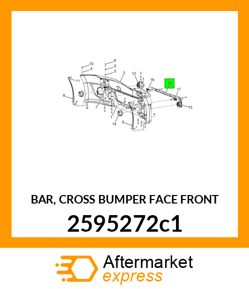 BAR, CROSS BUMPER FACE FRONT 2595272c1