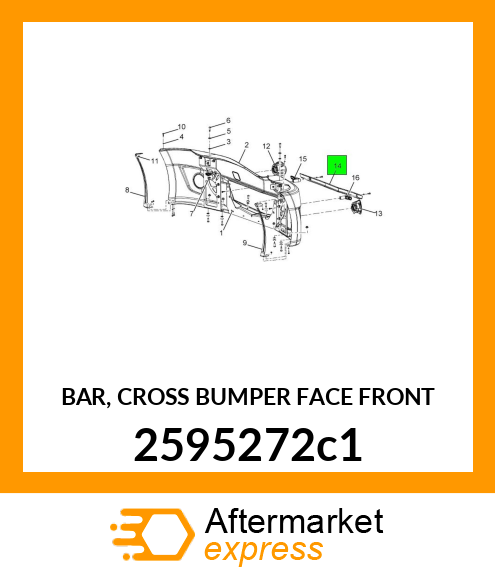 BAR, CROSS BUMPER FACE FRONT 2595272c1