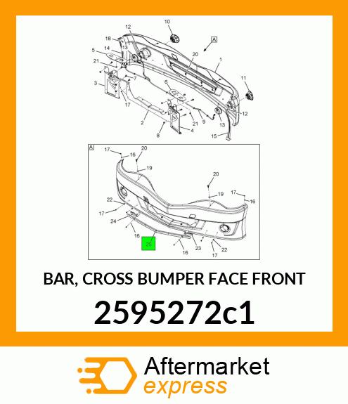 BAR, CROSS BUMPER FACE FRONT 2595272c1