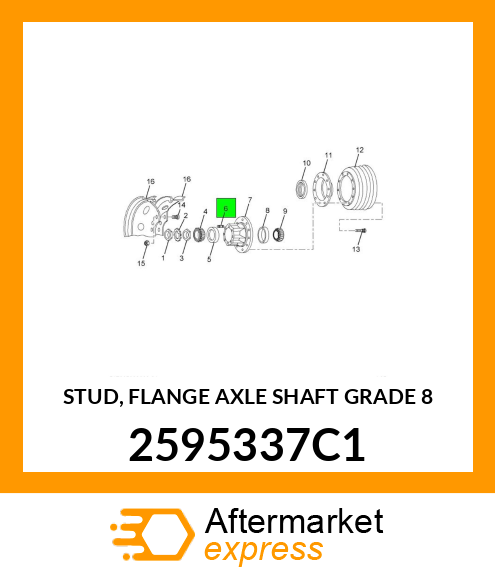 STUD, FLANGE AXLE SHAFT GRADE 8 2595337C1