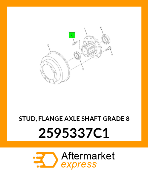 STUD, FLANGE AXLE SHAFT GRADE 8 2595337C1