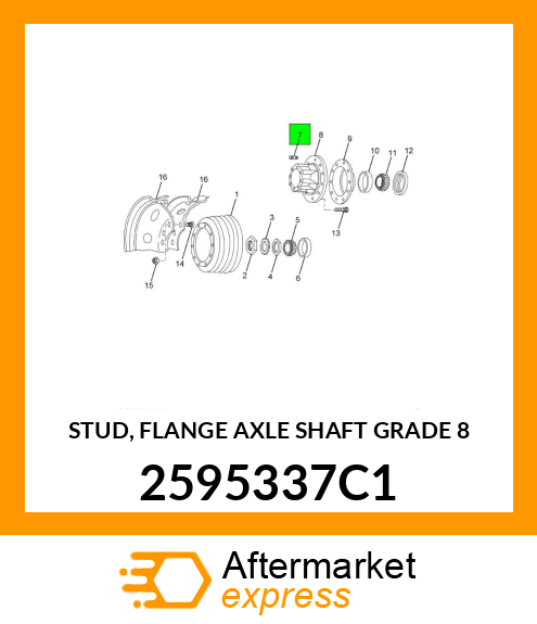 STUD, FLANGE AXLE SHAFT GRADE 8 2595337C1