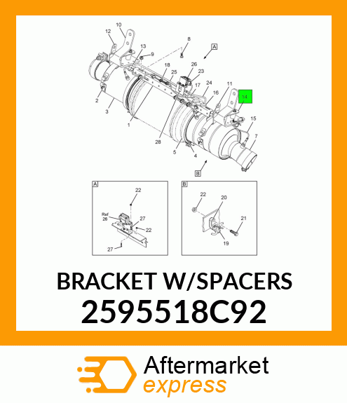 BRACKET W/SPACERS 2595518C92