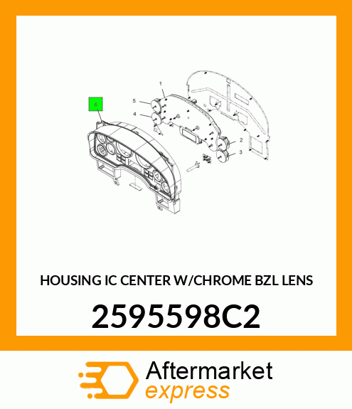 HOUSING IC CENTER W/CHROME BZL LENS 2595598C2